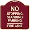 Signmission No Stopping Standing Parking Fire Lane Heavy-Gauge Aluminum Sign, 18" x 18", BU-1818-23571 A-DES-BU-1818-23571 - alternate 1